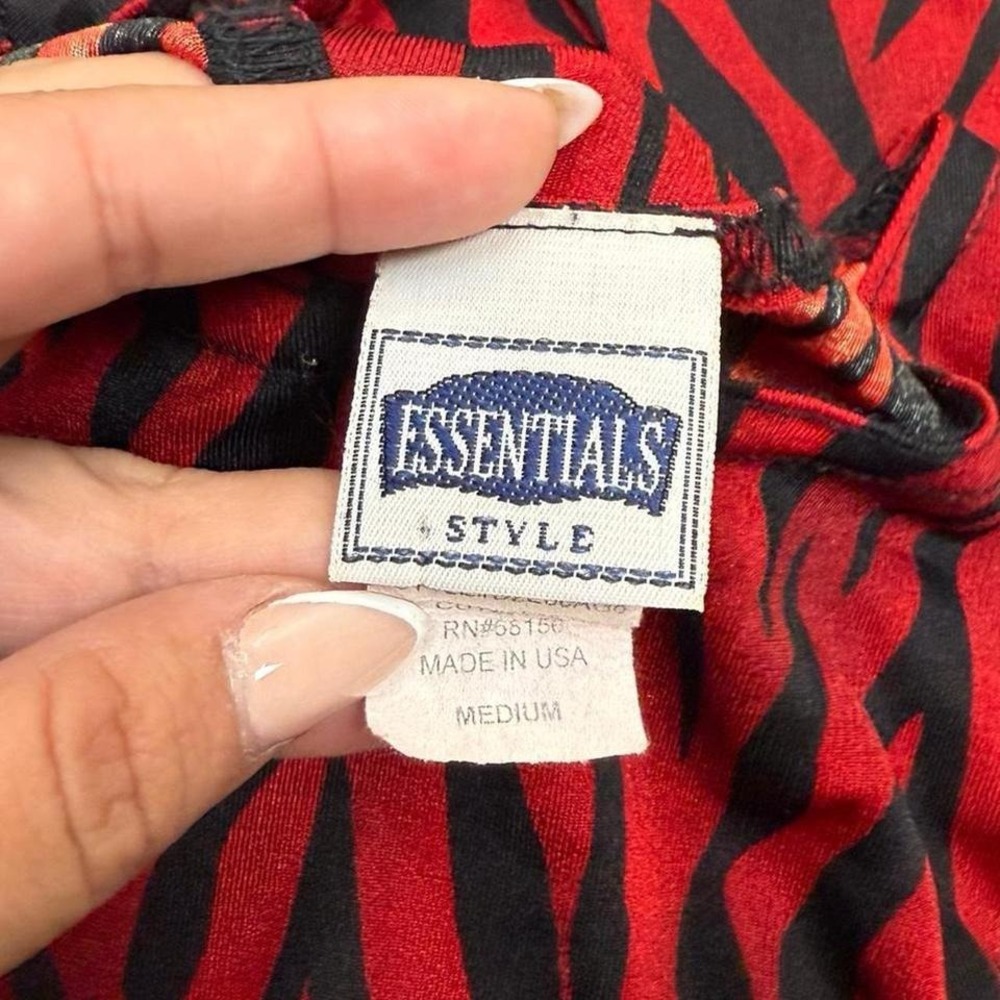 Y2K Red and black zebra print sleeveless blouse - Picture 3 of 6